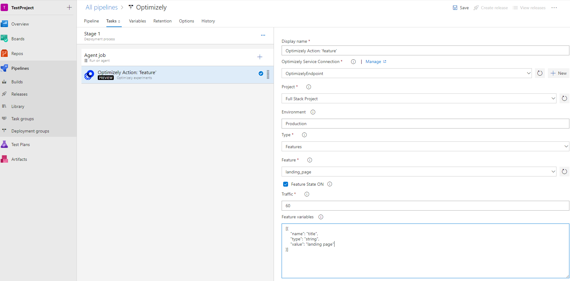 Configure optimizely
