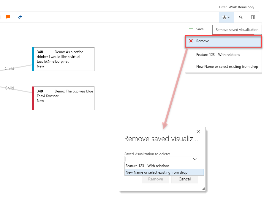Remove saved visualization